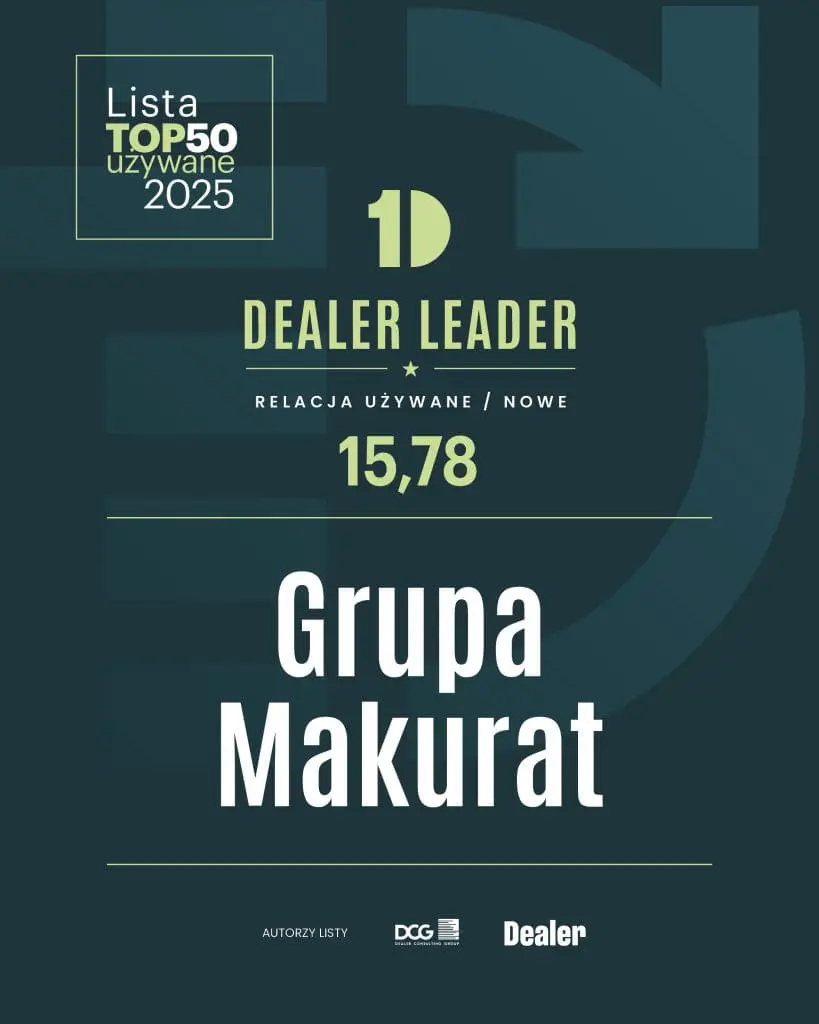 Grupa Makurat z ogólnopolskim tytułem „Dealer Leader" 7 Grupa Makurat w rankingu TOP50 dealerów aut używanych